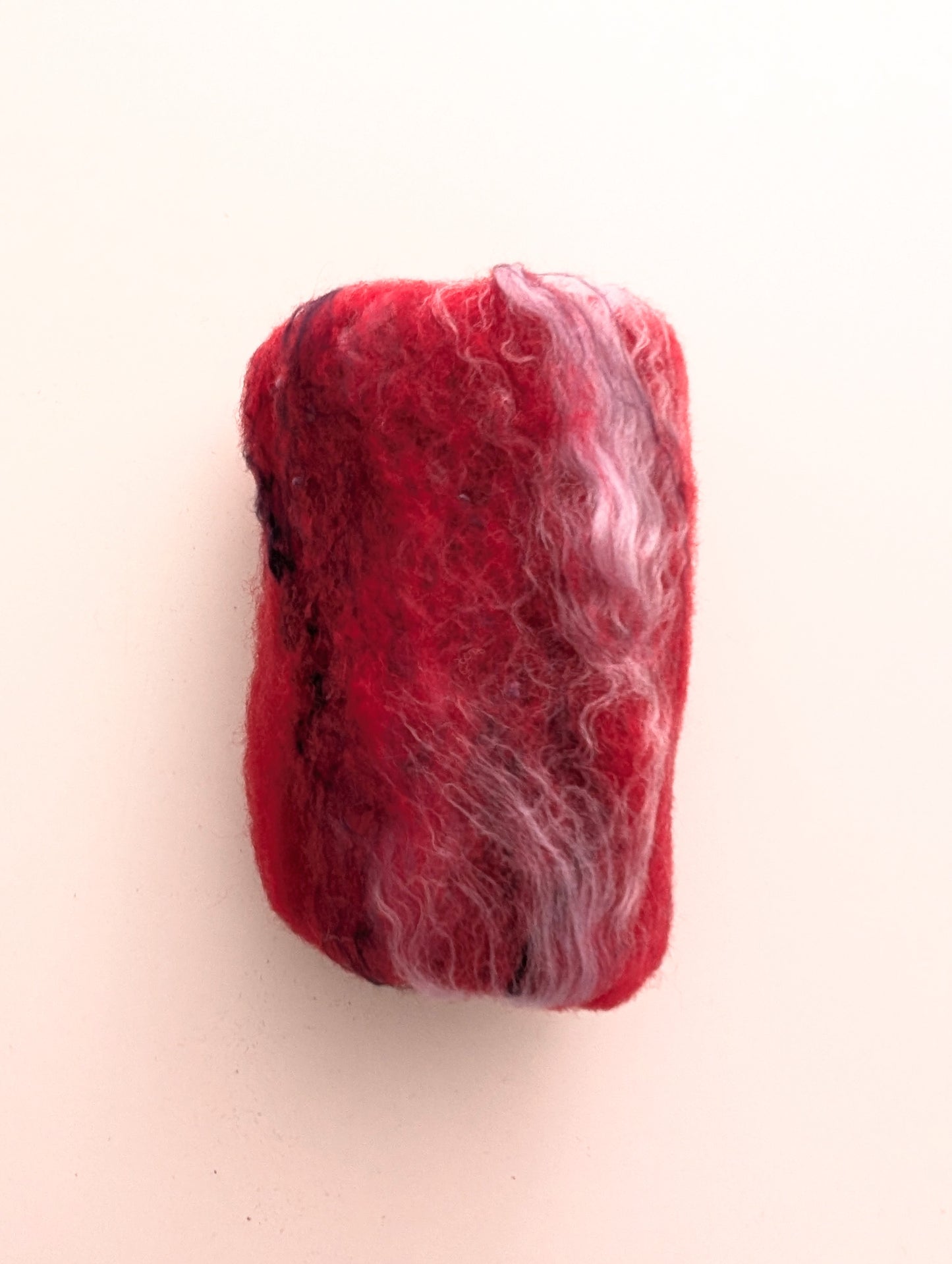 Cherry Slushie Carded Fiber Batt