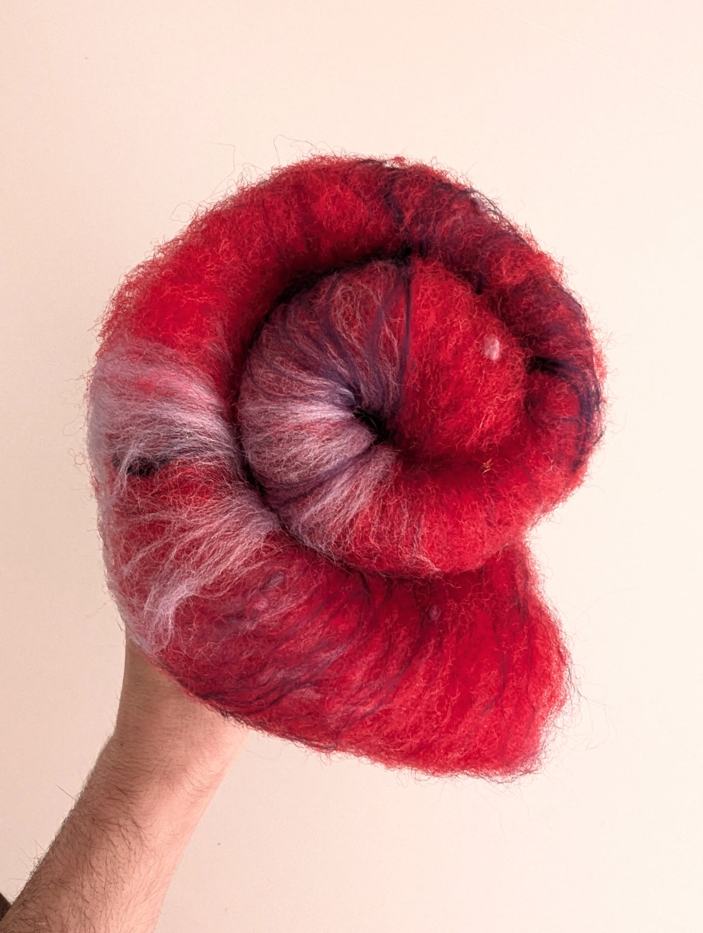 Cherry Slushie Carded Fiber Batt
