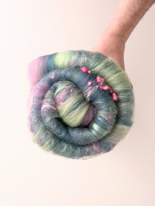 Peony Fields Carded Fiber Batt